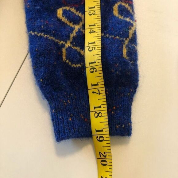 Vintage Button Down San Francisco Blue Confetti Wool Sweater Size S/M - Picture 11 of 11